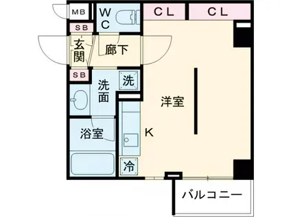 LINX LEGAMI(ワンルーム/2階)の間取り写真