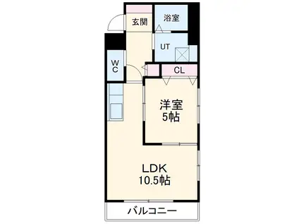 清彦ビル(1LDK/4階)の間取り写真