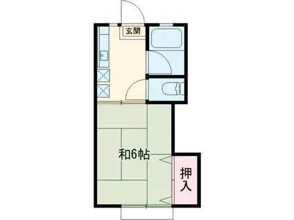 カツザワコーポB(1K/2階)の間取り写真