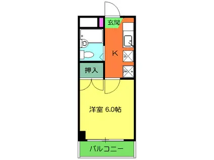 アーバンコート行徳(1K/1階)の間取り写真