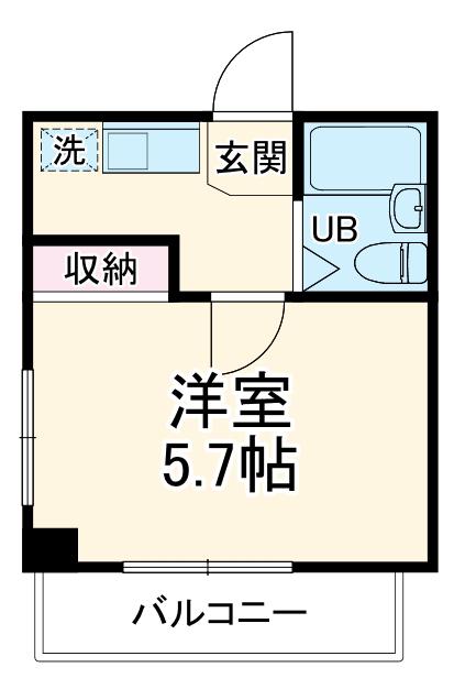 イワコー藤が丘(1K/3階)の間取り写真