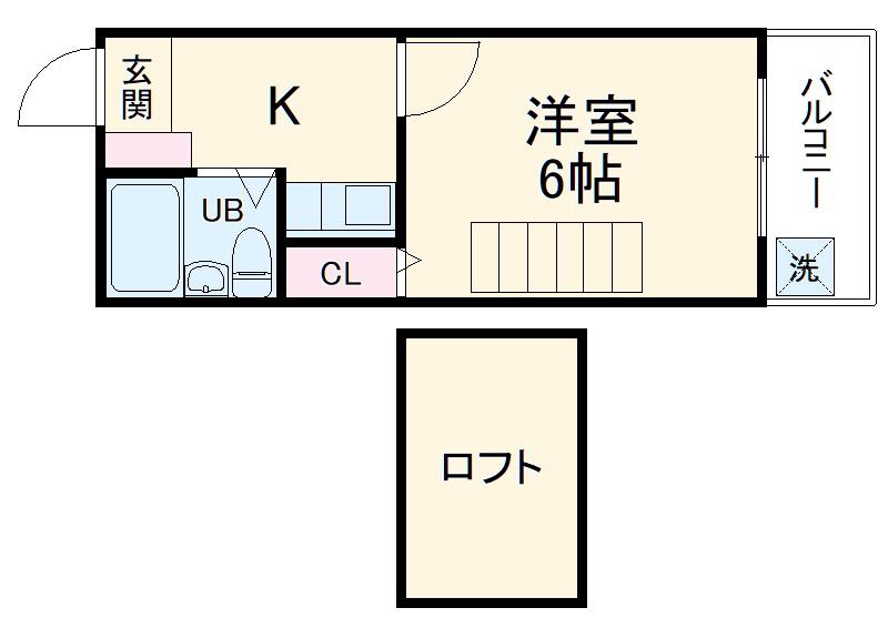 GBCレジデンス(1K/2階)の間取り写真