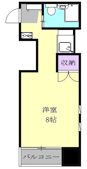 ハイツ大久手(ワンルーム/4階)の間取り写真