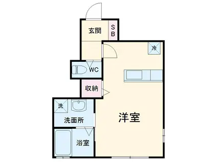 寺ノ上サニーコート6(ワンルーム/1階)の間取り写真