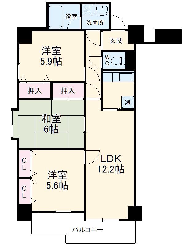 レグノ・アレッタ(3LDK/6階)の間取り写真