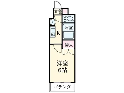 ルミエール芳野(1K/3階)の間取り写真