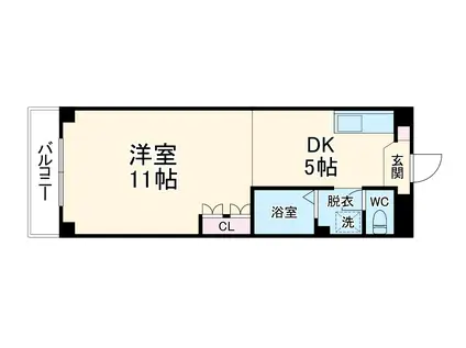 ラ・ベル・カンパーニュ2(1DK/1階)の間取り写真