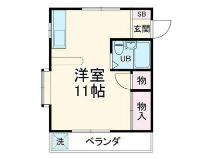 ビラデルレイ(ワンルーム/2階)の間取り写真