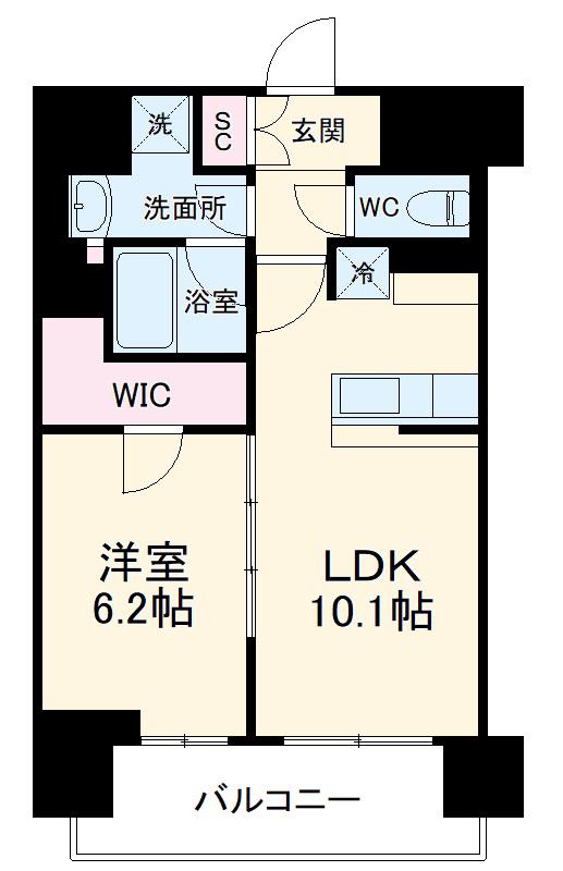 エディアン千種(1LDK/2階)の間取り写真