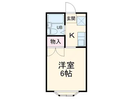 エスポアール(1K/2階)の間取り写真