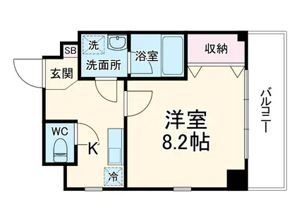 カーサ千種 B(1K/1階)の間取り写真