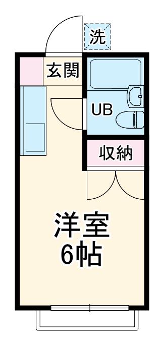 エミーテラス(ワンルーム/1階)の間取り写真