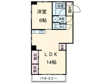 キャッスルビレッジ(1LDK/7階)の間取り写真