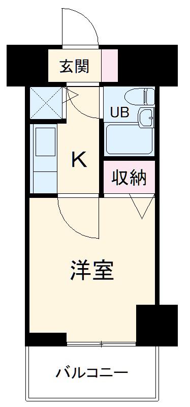 ライオンズステーションプラザ二俣川(1K/6階)の間取り写真