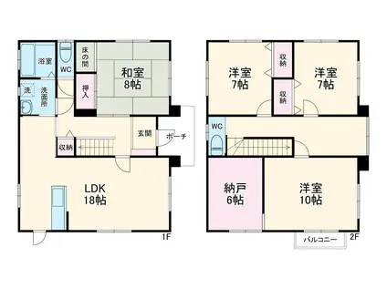 東海道本線 天竜川駅 徒歩26分 2階建 築25年(4SLDK)の間取り写真