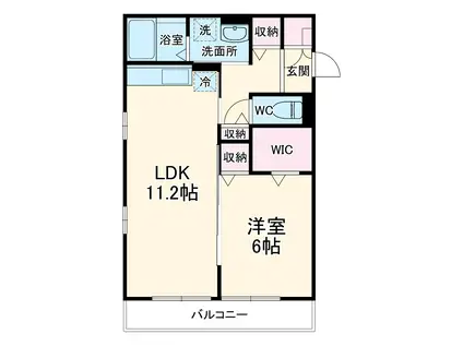 グランメール21(1LDK/1階)の間取り写真