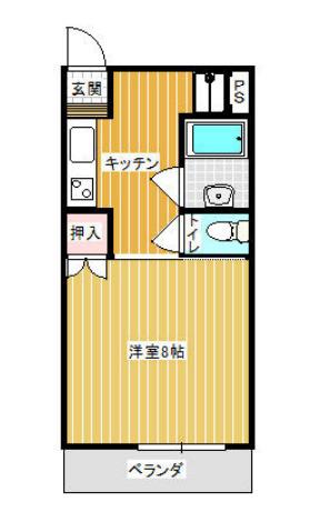 ガーデンビュー石神D(ワンルーム/3階)の間取り写真