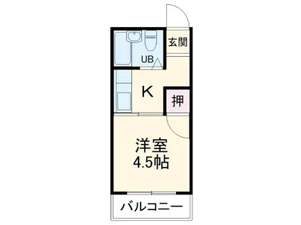 コーポラスイトウ(1K/3階)の間取り写真