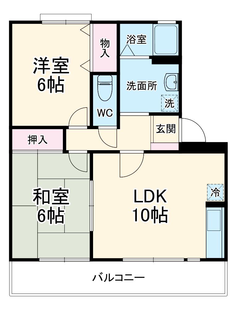 ミルフィーユ壱番館(2LDK/3階)の間取り写真