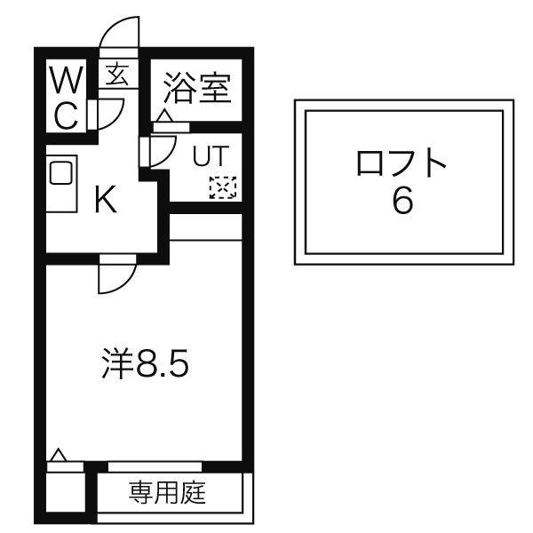 リエス浄心(1K/1階)の間取り写真