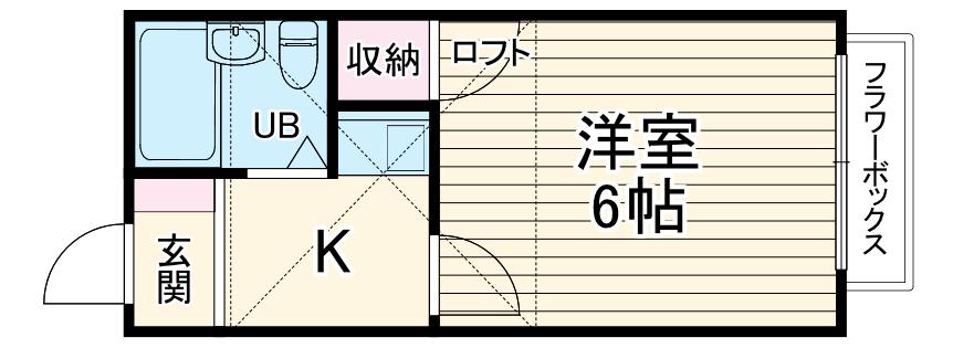 キャッスルつきみ野(2K/2階)の間取り写真