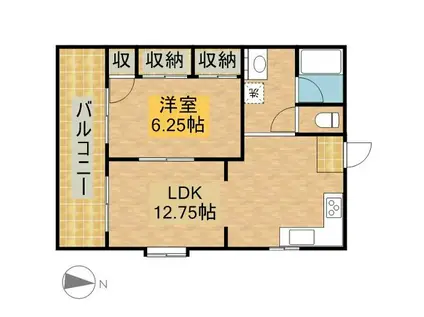 コーポ翔(2DK/2階)の間取り写真