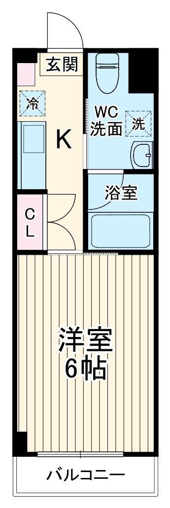 ドエルⅠ(1K/3階)の間取り写真