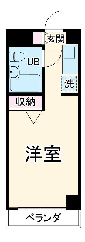 フラッツ東湘(ワンルーム/5階)の間取り写真