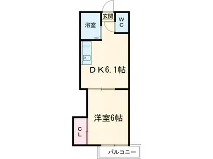 マシャンブル(1DK/2階)の間取り写真