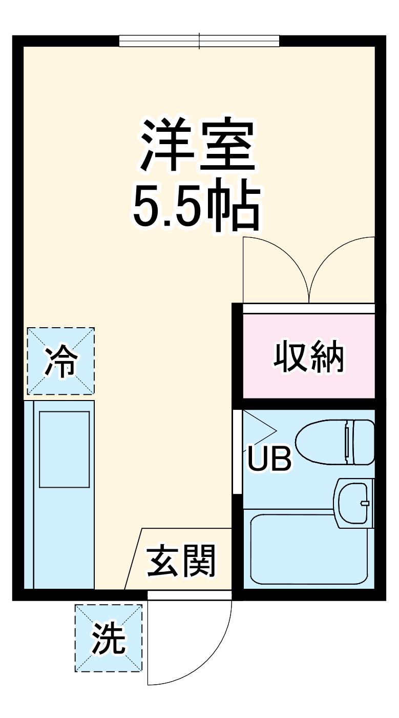 コーポレーション光陽(ワンルーム/2階)の間取り写真