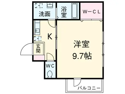 BELLA CASA(1K/5階)の間取り写真