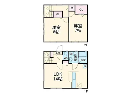 チックフリック(2LDK)の間取り写真