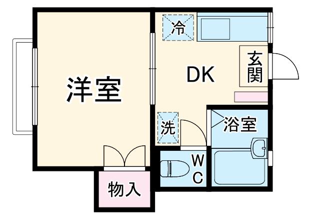 エコーハイツ(1DK/2階)の間取り写真