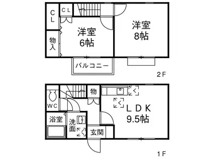 Fine Abend(2DK)の間取り写真