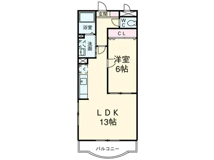 メゾンSKⅡ(1LDK/3階)の間取り写真