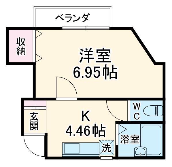 アーミテージ(1K/1階)の間取り写真