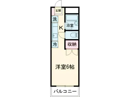 第3イースト(1K/2階)の間取り写真