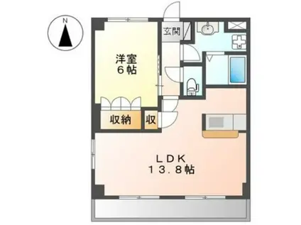 フォレストヴィラ2(1LDK/2階)の間取り写真