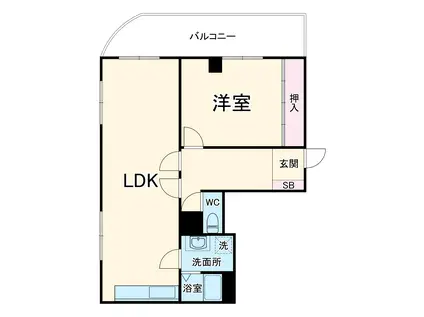 第8カーサ円正(1LDK/2階)の間取り写真