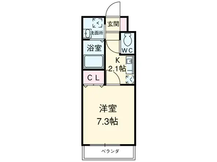 アジリア大曽根(1K/13階)の間取り写真
