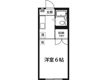スチューデントパレス多摩センタ(1K/2階)の間取り写真