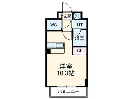 シティライフ池下西(ワンルーム/1階)の間取り写真