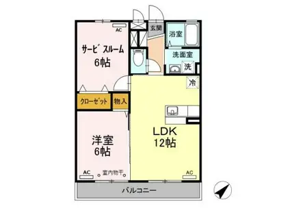 ディライトヒルズ(1SLDK/1階)の間取り写真