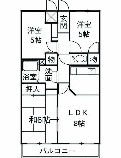 アーバンライフ(3LDK/2階)の間取り写真