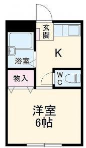 ラブリーハウス(1K/2階)の間取り写真