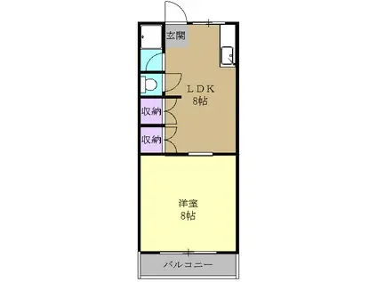 やよい荘(1LDK/1階)の間取り写真