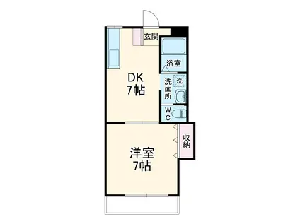 モカエクセレント(1DK/1階)の間取り写真