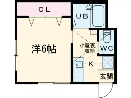 アムール目黒(1K/2階)の間取り写真