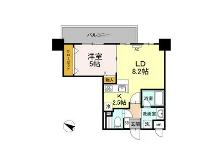 ハイムローゼⅦ(1LDK/3階)の間取り写真