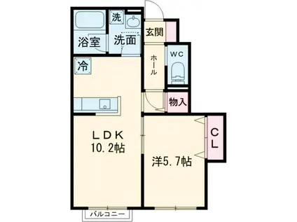 LA LUCE(1LDK/1階)の間取り写真